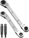 HVAC Service Wrench, Refrigeration Wrench Set 3/8" 5/16" 3/16" 1/4" Ratchet Curved Wrench Tool with 2 Hex Bit Adapter Kit UIInosoo for Air Conditi...