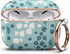 TATOFY Case Cover for AirPods Pro 2019,Stylish AirPods Pro Case for Women Girls, Flower Patterns Protective Hard Case with Clip (Cyan)...