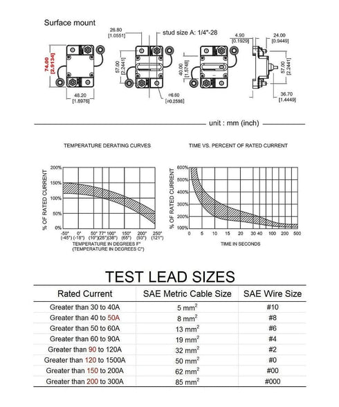 200Amp Circuit Breaker 30A-300A Inline Fuse Inverter with Manual Reset Breaker for Car Truck Rv ATV Marine Boat Vehicles/Electronic Systems...