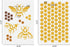 Bee Honeycomb Hexagon Stencils, 2 Pcs Bee Theme Drawing Template for Painting on Wood Fabric Wall Furniture Card Making Home Decor Reusable A4 Siz...
