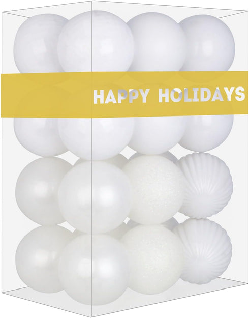 White 2.5" Christmas Balls Christmas Tree Decoration Ornaments Shatterproof Hanging Balls for Birthday Halloween Holiday Wedding Decorations Set o...