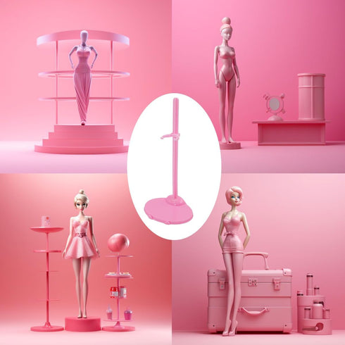 10 PCS Acrylic Doll Stands, Doll Display Stands with Adjustable Waist Clip, Transparent Doll Support Stand, Mini Doll Holder Stand for 11 to 13 In...