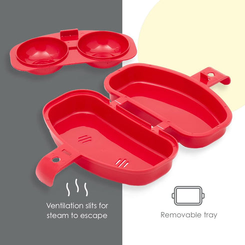 Home Basics Microwave Egg Cooker | 2 Inserts | Cook an Omelette or Individual Egg...