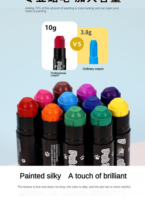 Temporary Pet Hair Dye, Pet Fur Paint Dye,Hair Painting Pens Non Toxic for Creative Grooming,Washable Dog Hair Dye, Pet Safe Marking Markers for F...