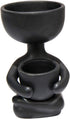 3.94” Creative Cute Imitation Humanoid Ceramic Flower Pot Succulent Planter Crafts Vase Home Decoration Personalized Gift (Black A)...