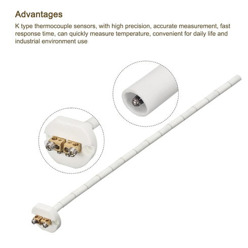 MECCANIXITY 16" K Type Ceramic Kiln Furnace Probe Thermocouple Sensor for Muffle Furnace Oven, High Temperature -50 to 1100°C 1.5x400mm...