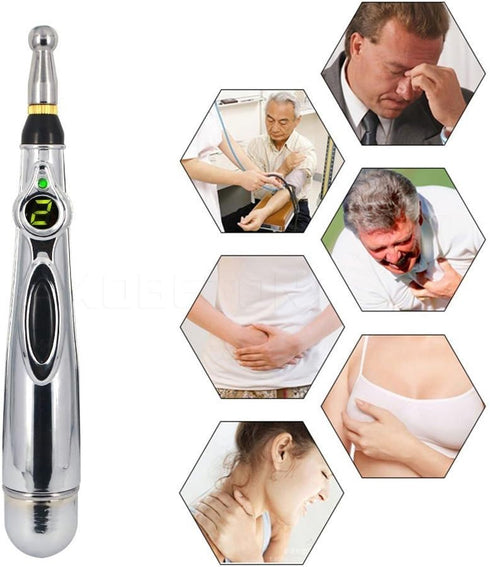 Electronic Meridian Acupuncture Pen - Acupressure Meridian Energy Massage Pen with Multiple Treatment Tips...