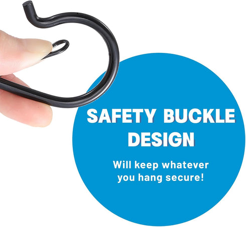 12Pcs S Hooks Hanging Safety Buckle - 3.5 inch Heavy Duty S Hooks,Hanging Plants for Closet Hooks, Clothes, Kitchen Utensil, Pots and Pans, Bags (...