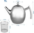 Stainless Steel Teapot Quart Tea Kettle Coffee Tea Pot Water Kettle with Removable Infuser Filter Large Capacity 33 oz (1L)...