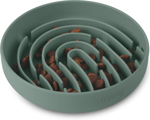 Coomazy Silicone Slow Feeder Dog Cat Bowls, Interactive Puzzle Toy for Pets Food Training, Keeps Dogs Cats Busy, Prevents Puppy Kitty Overeating (...