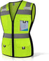 Reflective Vest for Women, Mesh Womens Safety Vest with 11 Pockets and Zipper, Hi Vis Neon Construction Work Vest for Lady Surveyors/Workers, Snug...