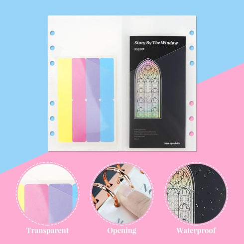 10pcs A6 Clear Binder Cash Envelopes, A6 Insert with 2 Pockets for Budgeting Money,Binder Pockets Index Envelopes for 6 Ring Budgeting Binder Inse...