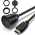 HDMI Panel Flush Mount Cable - 1 Meter 3ft HDMI Extension Dash Flush Panel Mount Cable for Car, Boat and Motorcycle...
