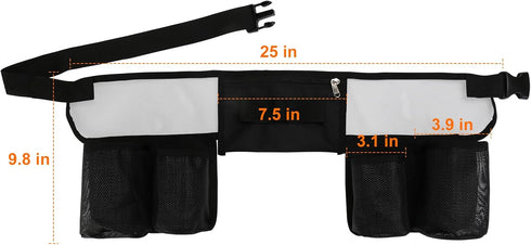 Tool Belt, Cleaning Apron for Cleaning Supplies, Tool Apron for Women and Men Housekeeping, Window Cleaning, 4 Bottle Carrier Bags, Black...
