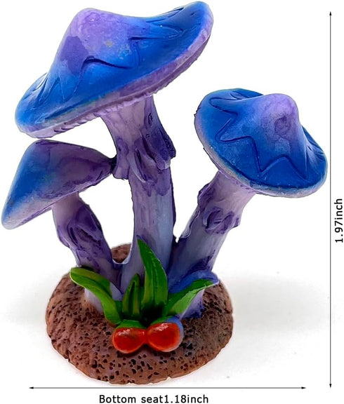 3pcs Mini Mushroom Figurines Mini Mushroom Figurines Lawn Garden Micro Decoration Statues Figurines for Garden Ornaments Plant Pots Bonsai Landsca...