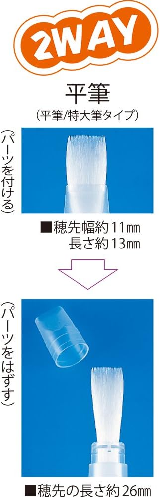 Kuretake Fude Water Brush Pen, Flat Type, 2 Heads (KG205-70)...