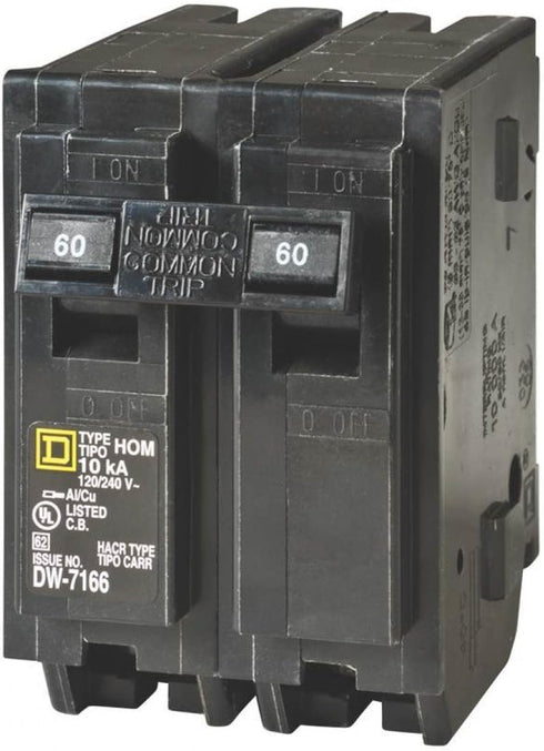 Square D Schneider Electric 60A 2 Pole HO Breaker HOM260C...