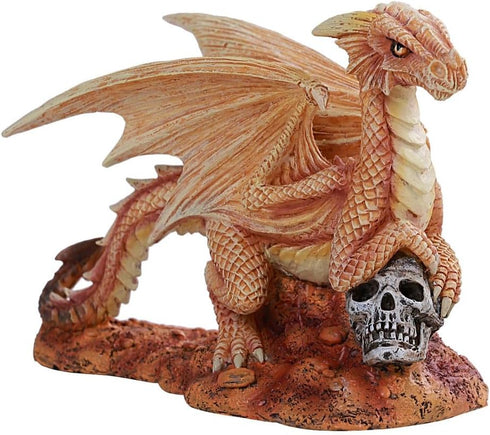 Pacific Giftware Anne Stokes Age of Dragons Desert Dragon Wyrmling on Skull Head Rock Home Tabletop Decorative Resin Figurine...