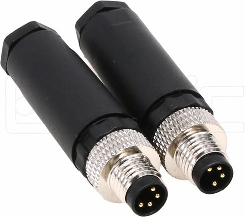 M8 4 Pin Male A Code Plug Industrial Circular Sensor Connector Aviation 8mm Waterproof IP67 Connector 2PCS...