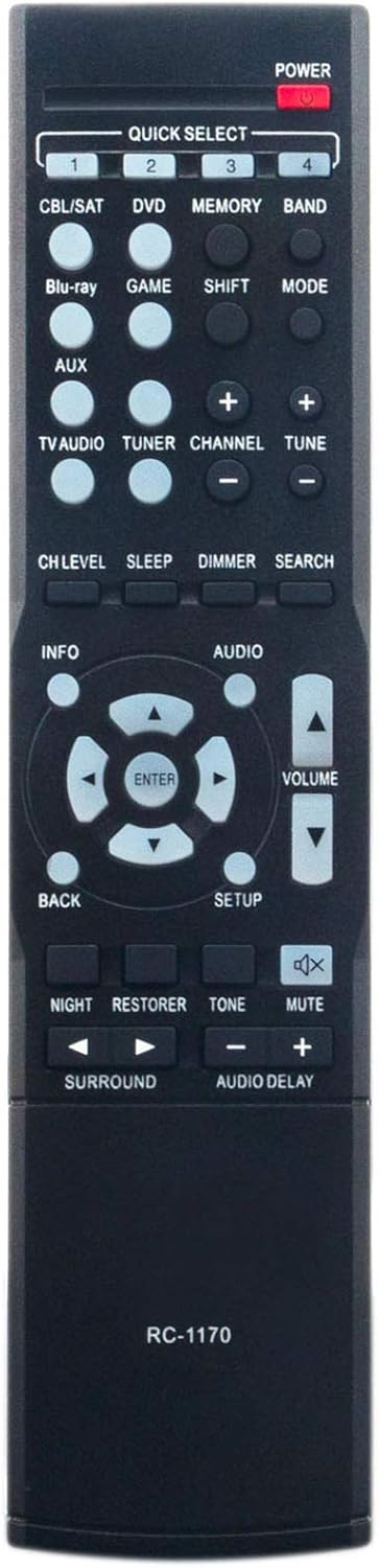 RC-1170 Replacement Remote Fit for Denon AV Surround Receiver AVR-1513 DHT-1513BA Sub RC-1156 RC-1157 RC-1180 RC-1183...