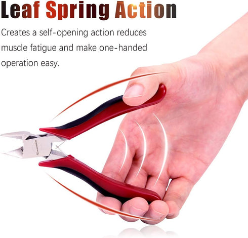 SPEEDWOX Diagonal Cutting Pliers Side Nippers 4 Inches Micro Wire Cutters Precision Plastic Nippers with Spring Mini Side Cutting Angled Head Fine...