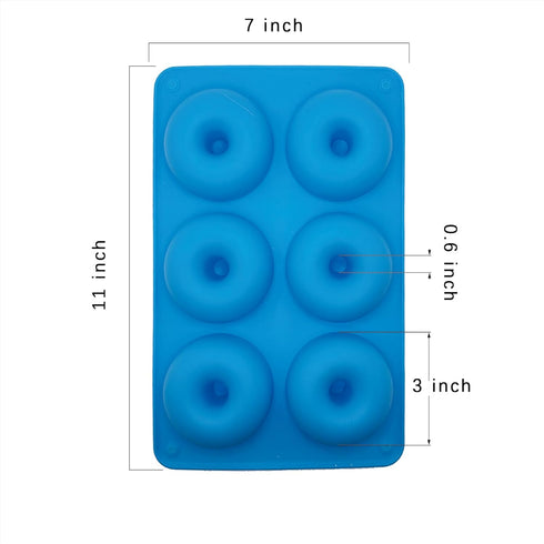 LIHUILAI 3 Pack Silicone Donut Mold - Food Grade Silicone Doughnut Baking Pan, Non-Stick Heat Resistant for 6 Full Size Donuts Cake Biscuit Bagels...