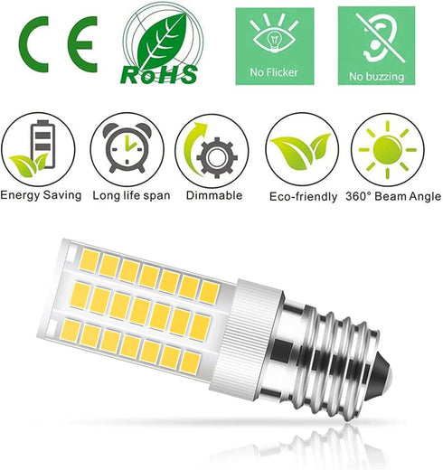 TAIYALOO E17 LED Bulb Dimmable, 5W Microwave Oven Bulb, Natural White 4000K, 40W Halogen Bulb Replacement for Microwave, Over Stove Appliance, Ran...