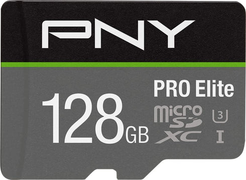 PNY 128GB PRO Elite Class 10 U3 V30 microSDXC Flash Memory Card - 100MB/s, Class 10, U3, V30, A2, 4K UHD, Full HD, UHS-I, micro SD...