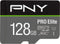 PNY 128GB PRO Elite Class 10 U3 V30 microSDXC Flash Memory Card - 100MB/s, Class 10, U3, V30, A2, 4K UHD, Full HD, UHS-I, micro SD...