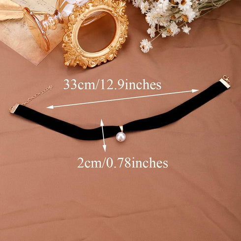 Missgrace Sexy Simple Black Pearls Short Choker Necklace Dainty Halloween Gothic Punk Bar Party Custume Vintage Thick Choker Necklace for Women...