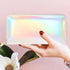 TENDYCOCO Sparking Cell Pouch Wallet Clutch Carteras Pu Women Female Coin Leather Long Wallets Credit Rainbow Portfel Shining Silver Zipper Hologr...