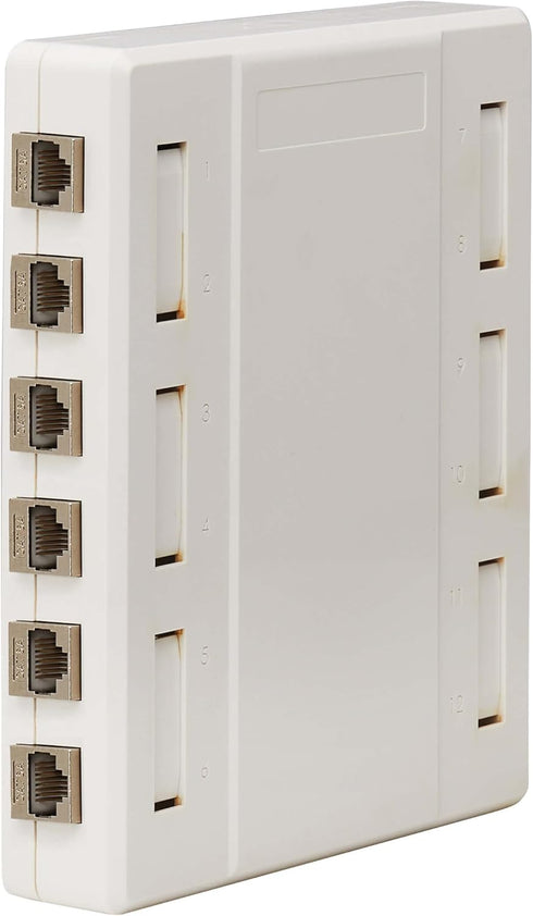 Tripp Lite 12-Port Surface-Mount Box for Keystone Jacks, Additional Breakout Pieces for Wide Compatibility, Mounting Screws Included, TAA Complian...
