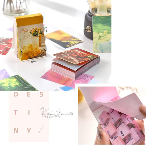 6 Sets 300 Pcs Washi Stickers Set Cute Aesthetic Sticker Book for Journaling, DIY Decorative Paper Sticker Decals for Bullet Journal Art Scrapbook...