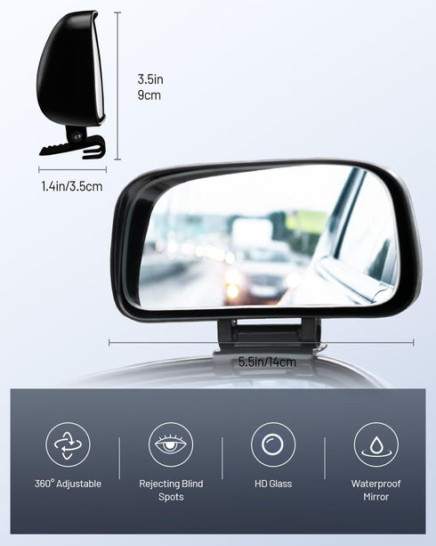 blind spot mirror 2 pack, Large Side mirror blindspot with Broader vision, adjustable viewing angle, fixed with 3M adhesive...