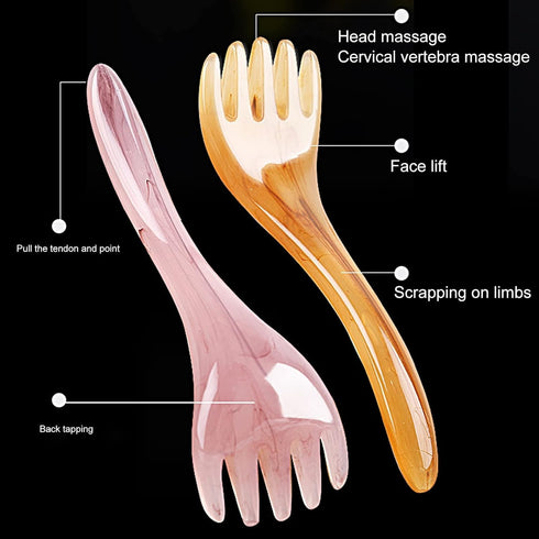 3PCS Head Massager Comb, Scalp Back Muscle Relaxation Gua Sha Massage Tool, Head Scracher SPA Yellow, Manual Scalp Massagers...