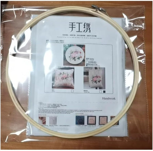 Egoshop Ribbon Embroidery Spring Flower Blooming Kit 3D Painting DIY Wall Decor Stamp Needle Work with Hoop (No Frame) X5002A...