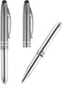 PATIKIL Ballpoint Pen with Stylus Tip and LED Flashlight, 2 Pack 3 in 1 Metal Pen Black Ink 1.0mm Medium Point Stylus Pen for Touch Screens, Gray...