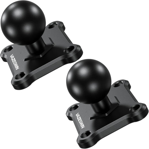 2 PCS 1" Ball Mount with Aluminum Alloy Square Plate, Universal Electronic Device Mounting Base with AMPS Holes for Garmin, Lowrance, Humminbird, ...