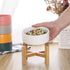 Elevated Raised Food Bowls/Dish with Stand for Water, Ceramic Pet Bowl with Anti Slip Rubber pad, Anti Vomiting, Stress Free for Small Dogs and Ca...