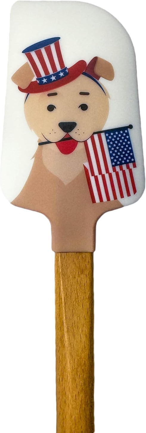 Silicone Spatulas w/Conversion Chat, Set of 2, Freedom Red White Blue Fourth of July Gift for Mom Cooking Baking Mixing Flipping Housewarming Cook...
