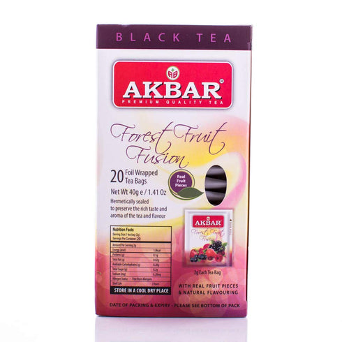 Akbar Flavoured Teas With Real Fruit Pieces - 20 Foil Tea Bags (Forest Fruit Fusion)...