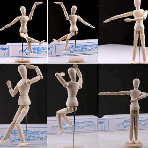 Artist Wooden Manikin Mannequin Sketching Lay Figure Drawing Model Aid Human Figure Artist Draw Painting Model Mannequin Jointed Doll for Art Draw...