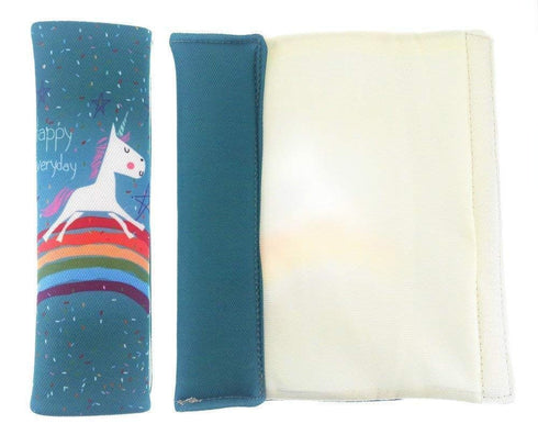 Suxgumoe Car Seat Belt Pillow for Kids, 2Pcs Unicorn Car Seat Belt Cover Pad Head and Neck Support (Unicorn Green)1...