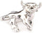 Bull 3D Wall Street Pair Cufflinks in a Presentation Gift Box & Polishing Cloth...