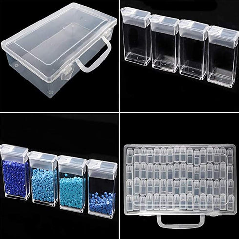 64 Grid Diamond Embroidery Box Jewelry Drill Storage Boxes Clear Plastic Diamond Painting Accessories Boxes for DIY Craft...