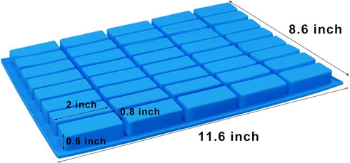 Mity rain 2 pack 40 Cavity Narrow Rectangle Silicone Caramel Candy Molds Chocolate Bar Mold for Truffles, Ganache, Jelly, Praline, Brownie, Butter...