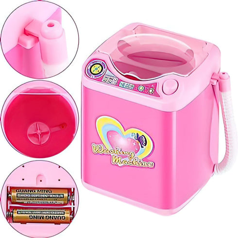 Mini Washing Machine Toy for Kids, Pretend Play Toys with Spin Dryer Bucket – Battery Powered(Battery Not Included), Ideal for Makeup Brush Cleani...