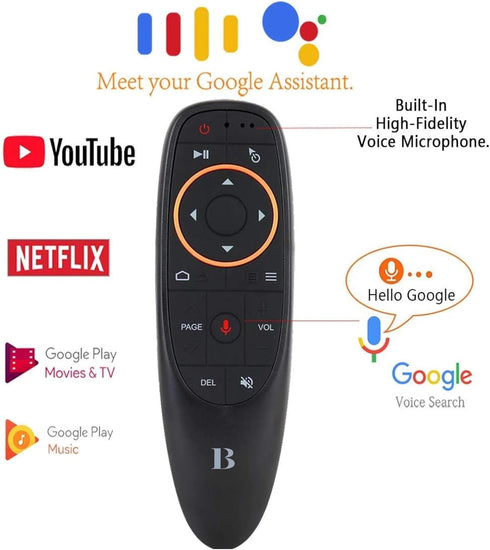 BL Air Mouse Remote Control, Voice Remote 2.4G RF Wireless Remote Control with 6-Axis Gyroscope IR Learning, USB Air Mouse Remote for PC Smart TV ...