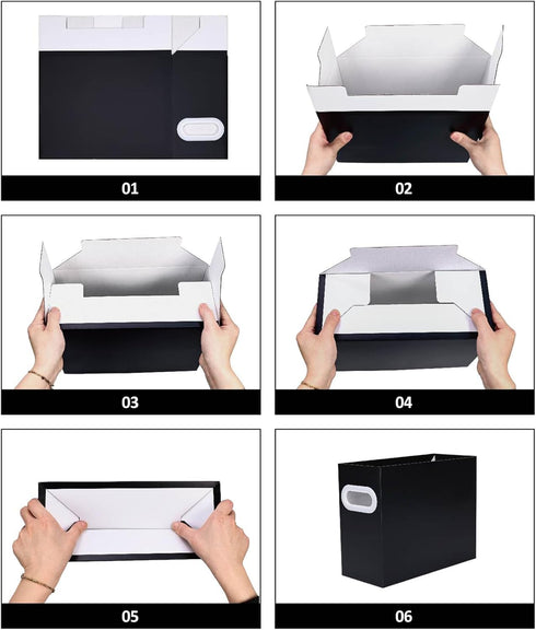 Cardboard Hanging File Organizer,XiePiPiPaper Collapsible Haning File Box for Letter Size,Portable File Holder Storage with Handles, for Desk File...