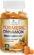 Turmeric Curcumin with Cinnamon & Ginger Gummies 95% Curcuminoids Black Pepper for Max Absorption Joint Support, Nature's Tumeric Herbal Extract S...